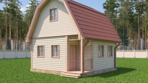 Каркасный дом, 6х6 м., для сезонного и постоянного проживания; проект №14